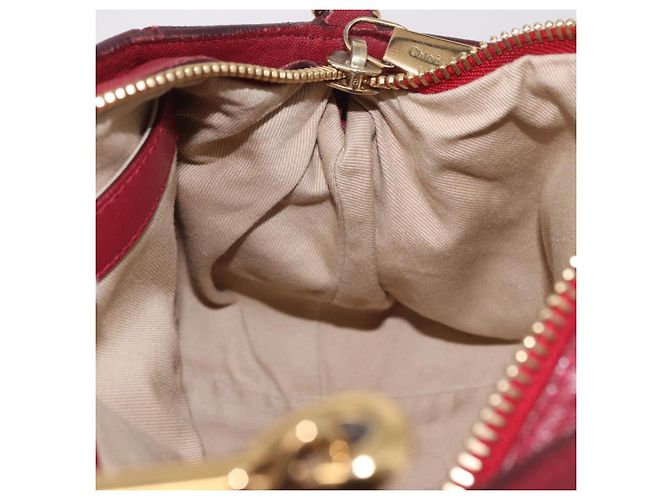 Chloé Borsa Chloe Etel in Pelle 2way Rosso Oro Auth 186692 D'oro - vista 21
