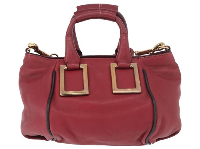 Chloé Borsa Chloe Etel in Pelle 2way Rosso Oro Auth 186692 D'oro - vista 3