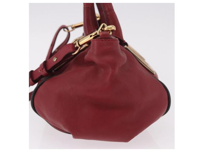 Chloé Borsa Chloe Etel in Pelle 2way Rosso Oro Auth 186692 D'oro - vista 4