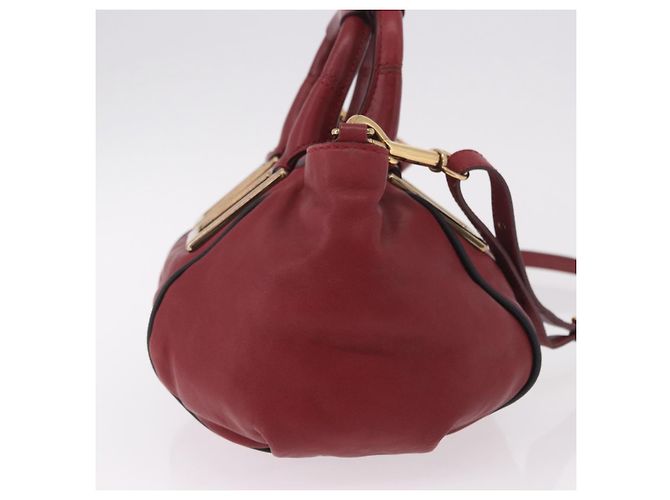 Chloé Borsa Chloe Etel in Pelle 2way Rosso Oro Auth 186692 D'oro - vista 5