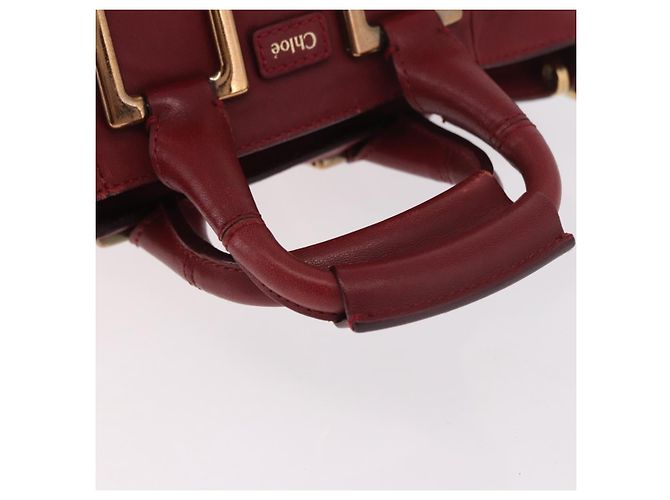 Chloé Borsa Chloe Etel in Pelle 2way Rosso Oro Auth 186692 D'oro - vista 7