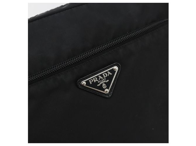Borsa a tracolla PRADA Nylon Nero Argento Auth mr2725A - vista 14