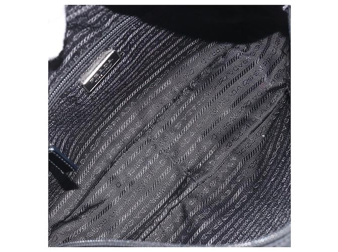 Borsa a tracolla PRADA Nylon Nero Argento Auth mr2725A - vista 17