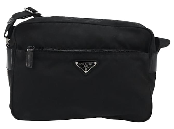 Borsa a tracolla PRADA Nylon Nero Argento Auth mr2725A - vista 2
