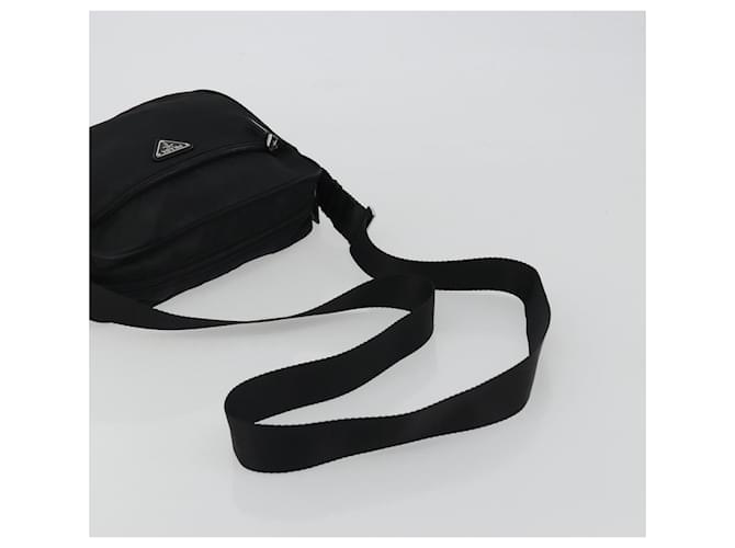 Borsa a tracolla PRADA Nylon Nero Argento Auth mr2725A - vista 7