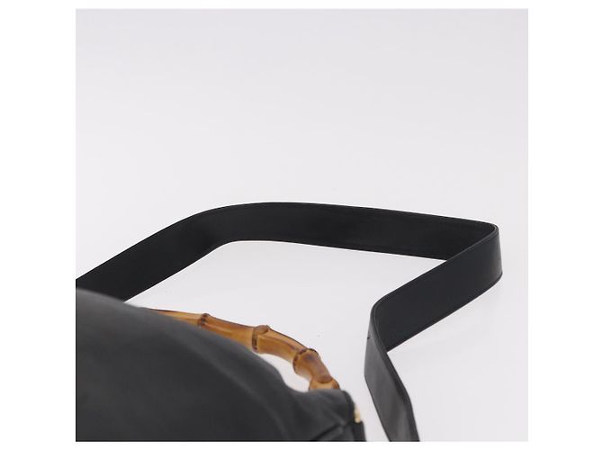 Borsa a Spalla GUCCI Bamboo in Pelle 2way Nero Oro 001 3444 1577 Auth 189938 D'oro - vista 10