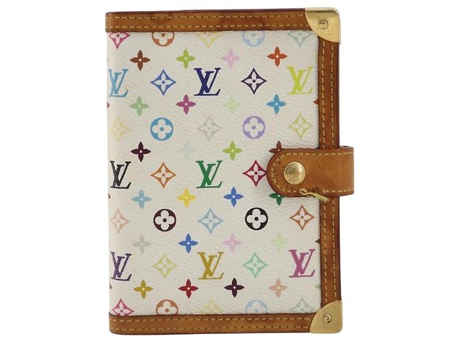 LOUIS VUITTON Monogram Multicolor Agenda PM White R20896 LV Auth BA14021 Bianco - vista 2
