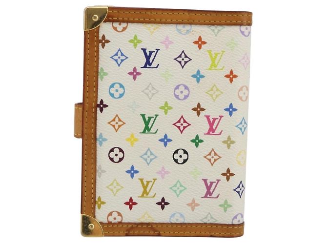 LOUIS VUITTON Monogram Multicolor Agenda PM White R20896 LV Auth BA14021 Bianco - vista 3