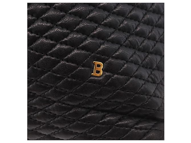 Borsa Tote con catena BALLY in pelle nera e oro Auth BA13962 Nero D'oro - vista 14