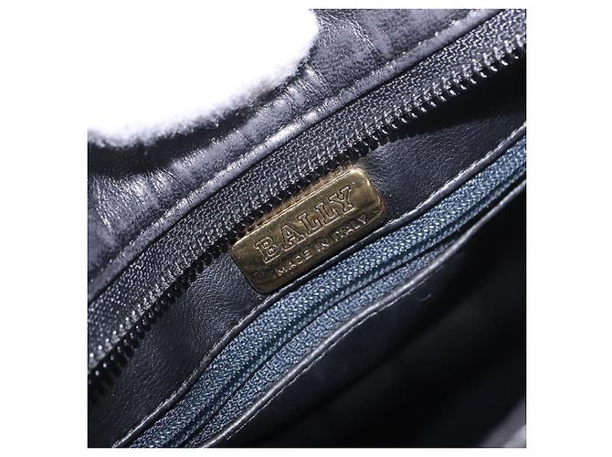 Borsa Tote con catena BALLY in pelle nera e oro Auth BA13962 Nero D'oro - vista 16