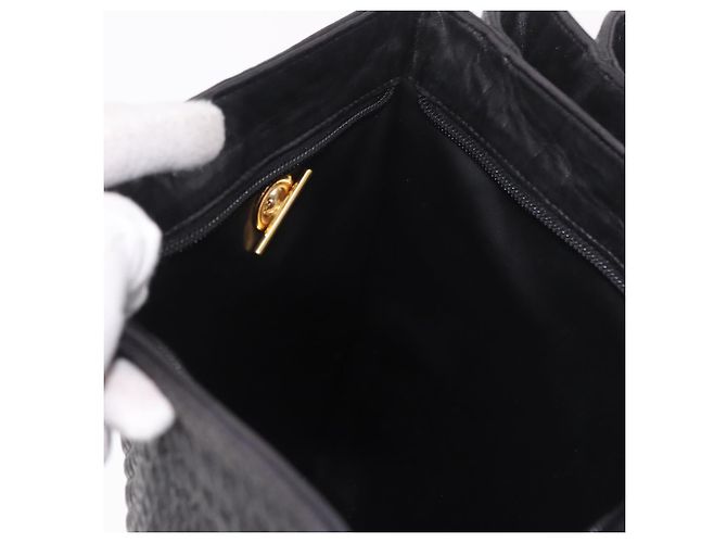 Borsa Tote con catena BALLY in pelle nera e oro Auth BA13962 Nero D'oro - vista 21