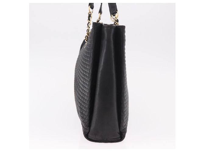 Borsa Tote con catena BALLY in pelle nera e oro Auth BA13962 Nero D'oro - vista 4