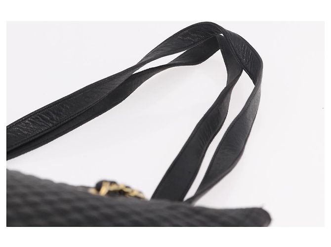 Borsa Tote con catena BALLY in pelle nera e oro Auth BA13962 Nero D'oro - vista 8