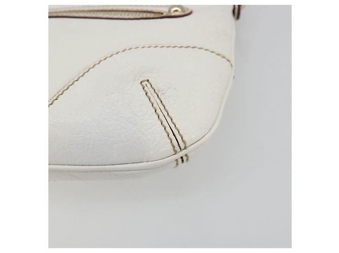 GUCCI Sherry Line Chain Bag Pelle Bianco Oro 153011 491404 Auth 190887A D'oro - vista 10