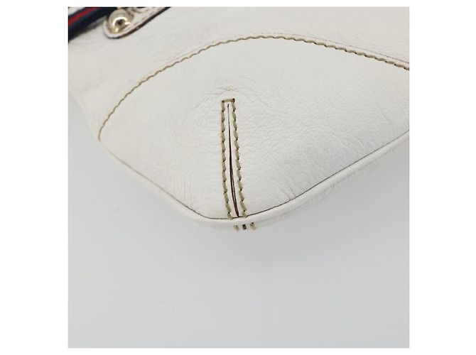 GUCCI Sherry Line Chain Bag Pelle Bianco Oro 153011 491404 Auth 190887A D'oro - vista 11
