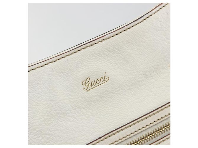 GUCCI Sherry Line Chain Bag Pelle Bianco Oro 153011 491404 Auth 190887A D'oro - vista 14