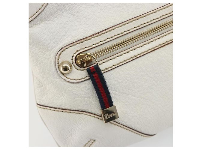 GUCCI Sherry Line Chain Bag Pelle Bianco Oro 153011 491404 Auth 190887A D'oro - vista 15