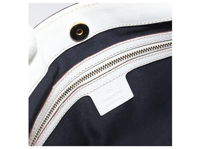 GUCCI Sherry Line Chain Bag Pelle Bianco Oro 153011 491404 Auth 190887A D'oro - vista 16
