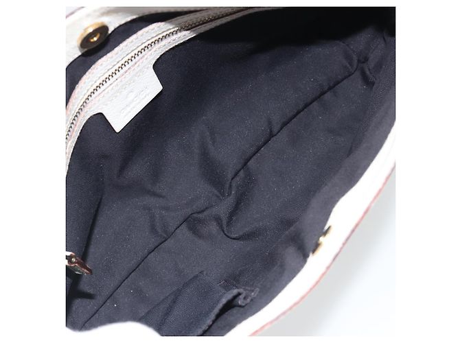 GUCCI Sherry Line Chain Bag Pelle Bianco Oro 153011 491404 Auth 190887A D'oro - vista 17