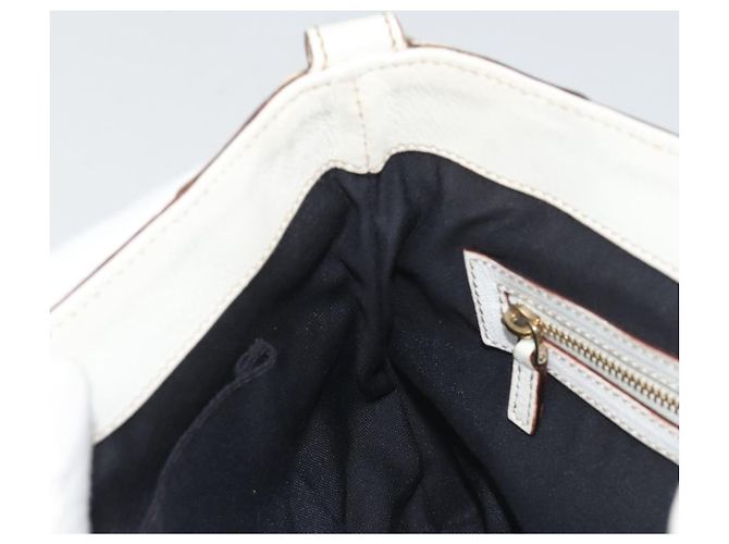 GUCCI Sherry Line Chain Bag Pelle Bianco Oro 153011 491404 Auth 190887A D'oro - vista 19
