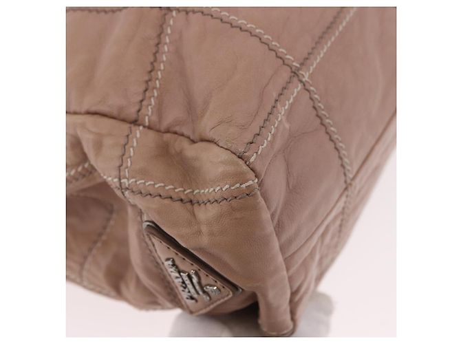 Borsa a Spalla con Catena PRADA in Pelle Rosa Argento Auth gh2200A - vista 12
