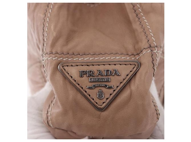 Borsa a Spalla con Catena PRADA in Pelle Rosa Argento Auth gh2200A - vista 16