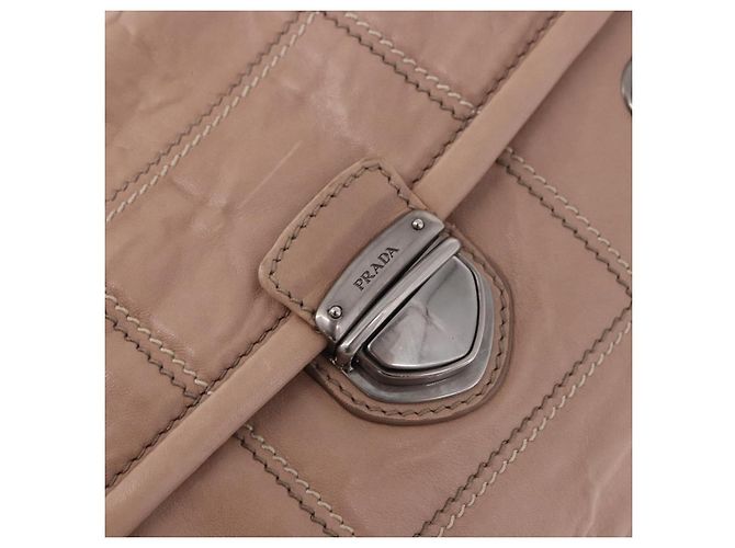 Borsa a Spalla con Catena PRADA in Pelle Rosa Argento Auth gh2200A - vista 17