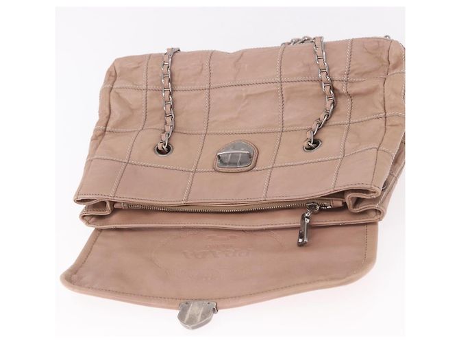 Borsa a Spalla con Catena PRADA in Pelle Rosa Argento Auth gh2200A - vista 18