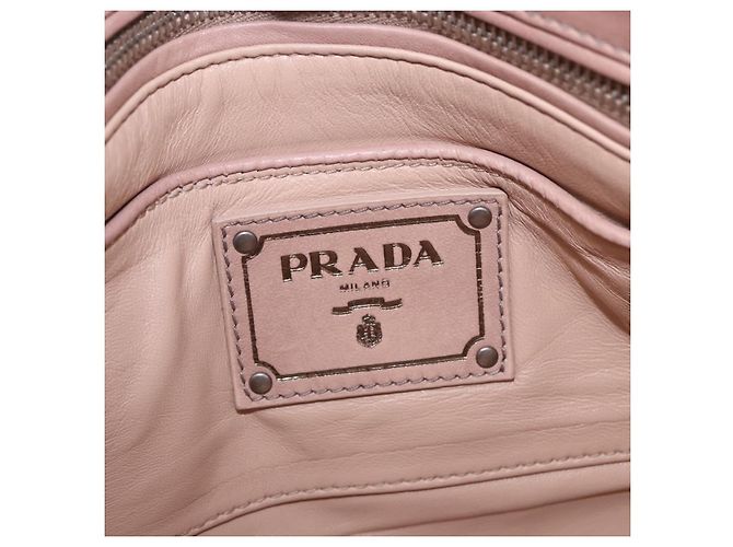 Borsa a Spalla con Catena PRADA in Pelle Rosa Argento Auth gh2200A - vista 19