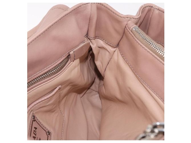 Borsa a Spalla con Catena PRADA in Pelle Rosa Argento Auth gh2200A - vista 21