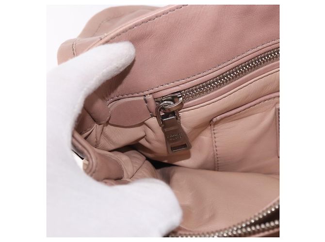 Borsa a Spalla con Catena PRADA in Pelle Rosa Argento Auth gh2200A - vista 28