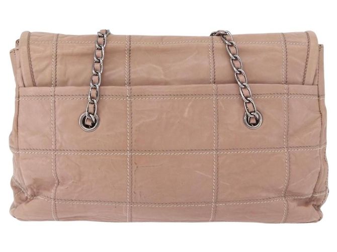 Borsa a Spalla con Catena PRADA in Pelle Rosa Argento Auth gh2200A - vista 3