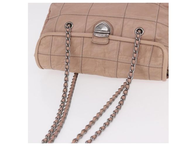 Borsa a Spalla con Catena PRADA in Pelle Rosa Argento Auth gh2200A - vista 8