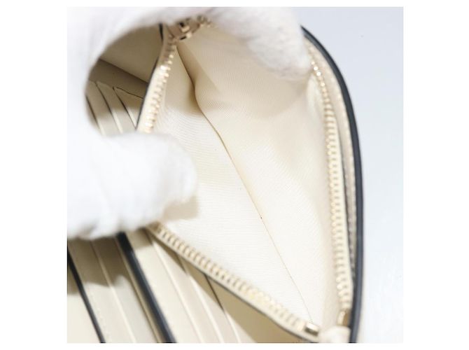 VALENTINO Rock Studs Wallet Leather Ivory Gold Auth BA14034M Golden Cream - view 11
