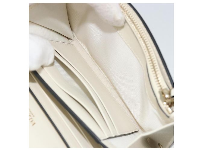 VALENTINO Rock Studs Wallet Leather Ivory Gold Auth BA14034M Golden Cream - view 21