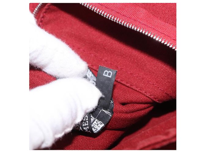 Hermès Borsa a tracolla HERMES Bathas in tela rossa argento mr2683 Rosso - vista 22