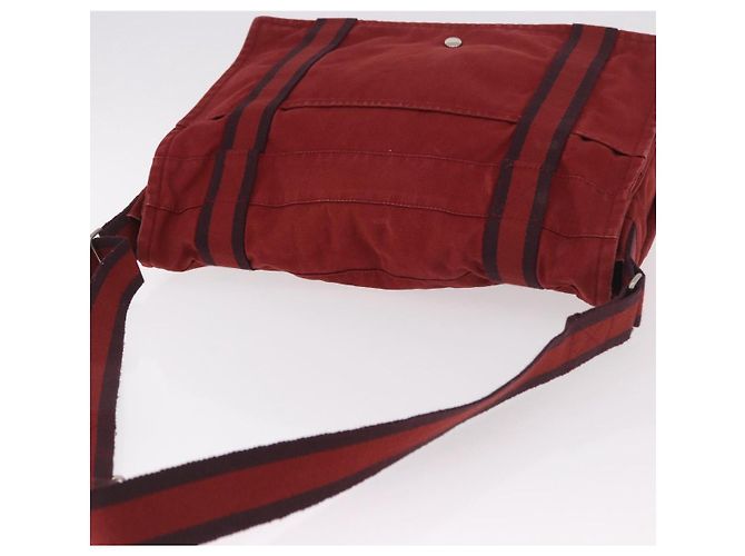 Hermès Borsa a tracolla HERMES Bathas in tela rossa argento mr2683 Rosso - vista 6
