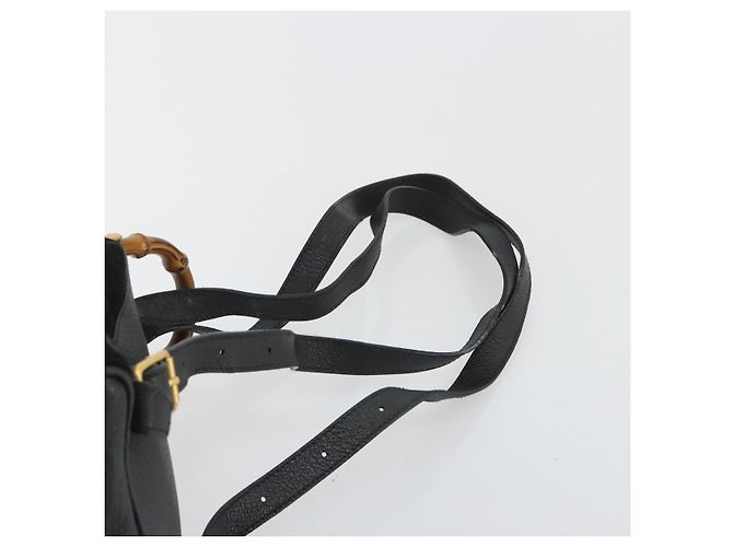 Zaino GUCCI Bamboo Scamoso Nero Oro 003 1705 0030 Auth 189651 - vista 10
