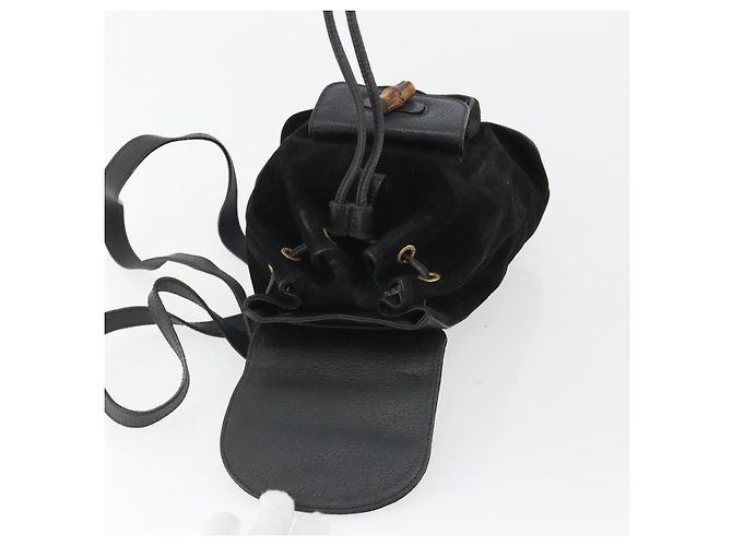 Zaino GUCCI Bamboo Scamoso Nero Oro 003 1705 0030 Auth 189651 - vista 18