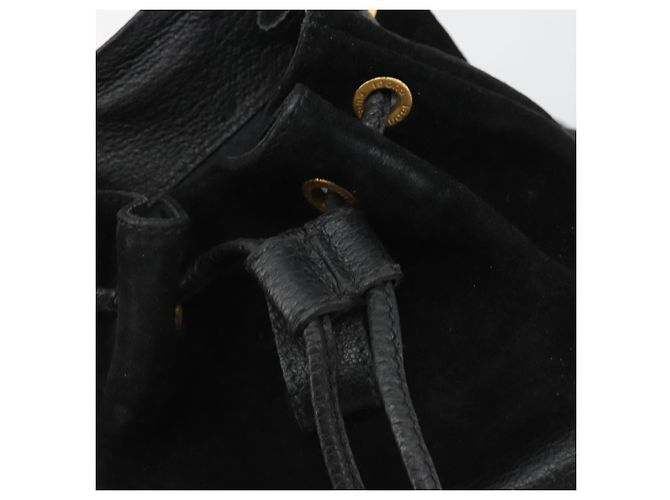 Zaino GUCCI Bamboo Scamoso Nero Oro 003 1705 0030 Auth 189651 - vista 19