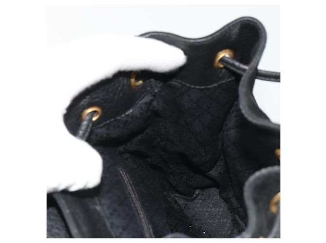 Zaino GUCCI Bamboo Scamoso Nero Oro 003 1705 0030 Auth 189651 - vista 22