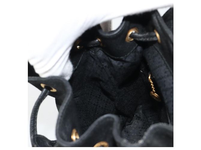 Zaino GUCCI Bamboo Scamoso Nero Oro 003 1705 0030 Auth 189651 - vista 23