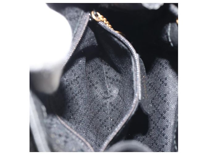 Zaino GUCCI Bamboo Scamoso Nero Oro 003 1705 0030 Auth 189651 - vista 25