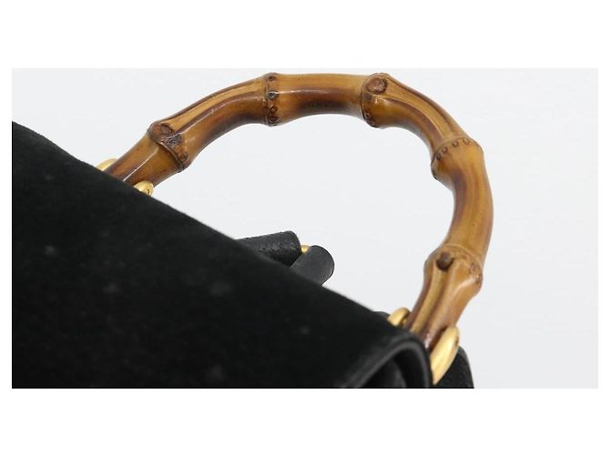 Zaino GUCCI Bamboo Scamoso Nero Oro 003 1705 0030 Auth 189651 - vista 8