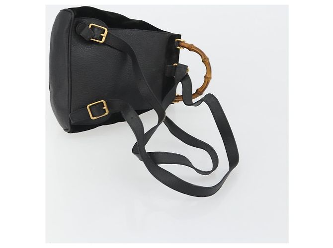 Zaino GUCCI Bamboo Scamoso Nero Oro 003 1705 0030 Auth 189651 - vista 9