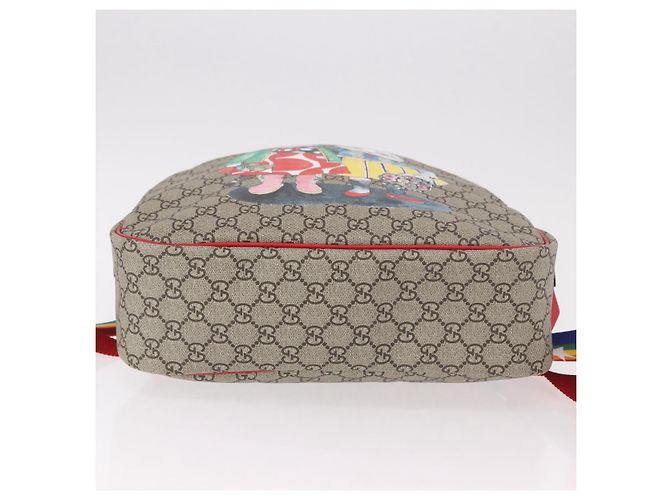 Zaino GUCCI GG Supreme PVC Beige Silver 501976 Auth 191263SM - vista 11