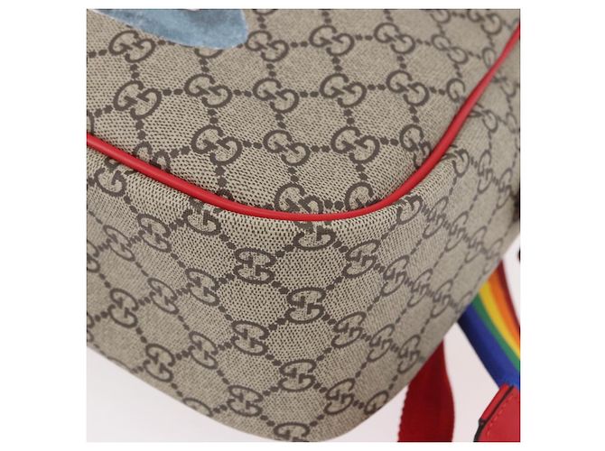 Zaino GUCCI GG Supreme PVC Beige Silver 501976 Auth 191263SM - vista 13