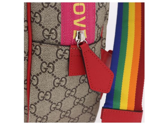 Zaino GUCCI GG Supreme PVC Beige Silver 501976 Auth 191263SM - vista 16