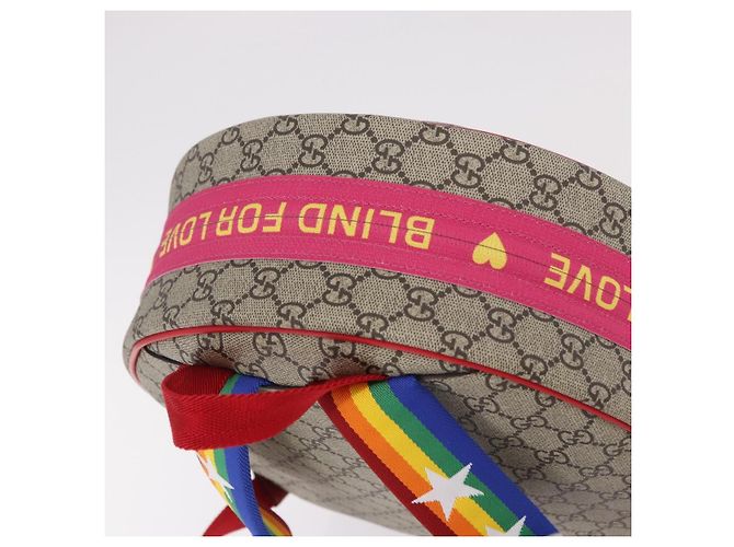 Zaino GUCCI GG Supreme PVC Beige Silver 501976 Auth 191263SM - vista 6