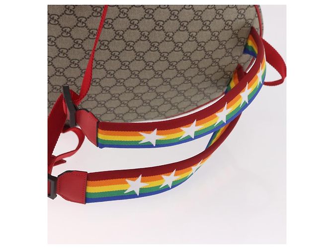Zaino GUCCI GG Supreme PVC Beige Silver 501976 Auth 191263SM - vista 9